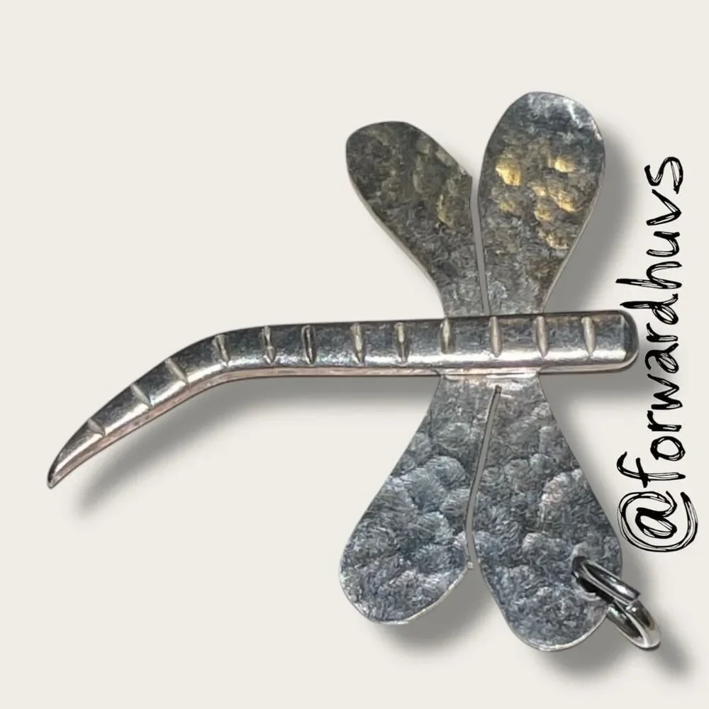 Bundle Sale 3 for $15 | Handmade Silver Tone Dragonfly Pendant - Picture 3 of 8